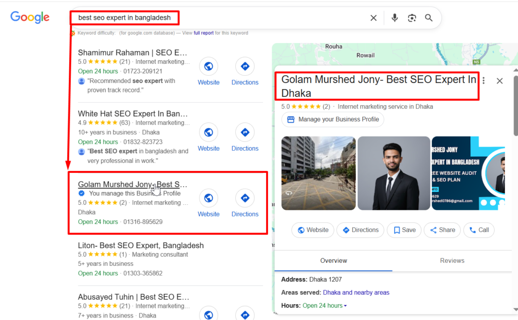 best local seo services in bangladesh. ( portfolio )